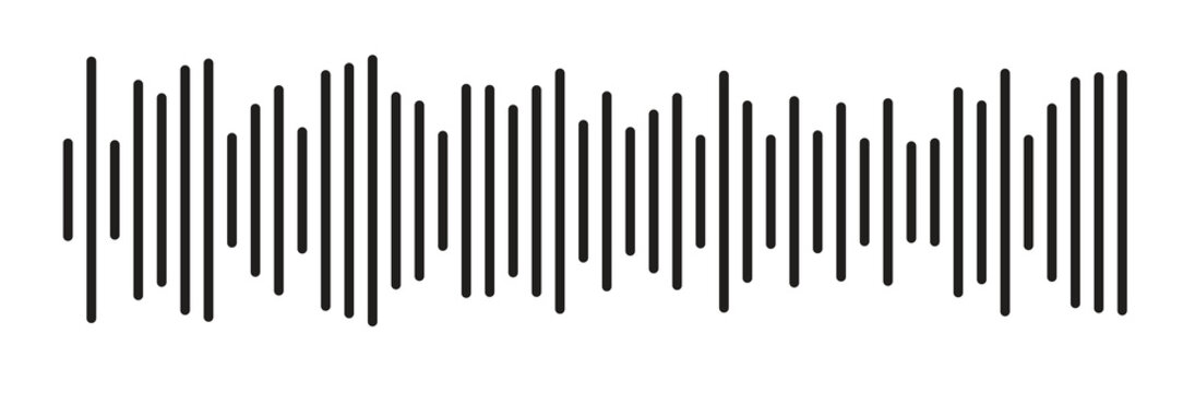Radio Wave icon. Monochrome simple sound wave on transparent background. Vector sound wave icon. Music player sound bar.  Equalizer icon with soundwave line. used for mobile phone. 