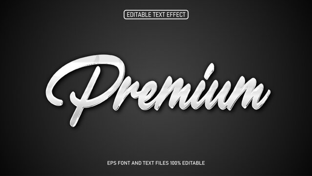 Premium style silver chrome text effect editable