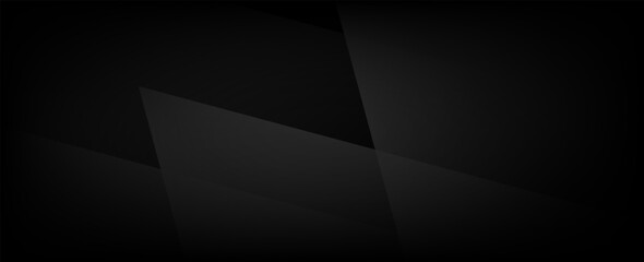 Obraz premium Abstract Black Geometric Background with Dark Gradient and Overlapping Layers. Suit for banner, web, brochure, pamflet and presentation