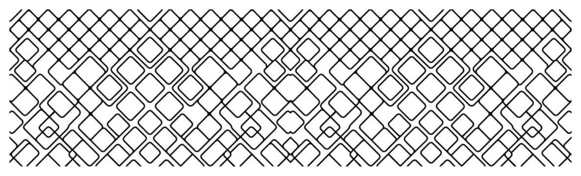 Overlapping rounded diamond pattern with minimalist geometric line art style