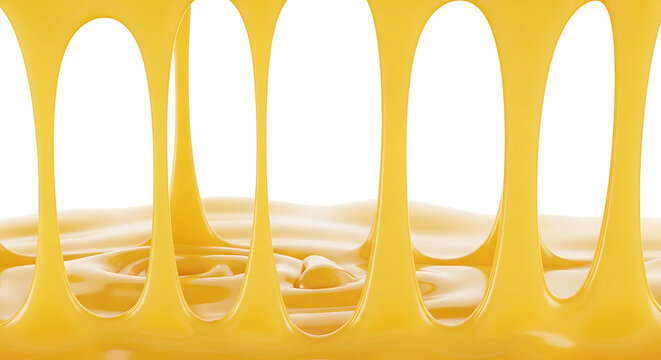 Yellow liquid dripping and flowing in abstract pattern with dripping abstract background confectionery artistic