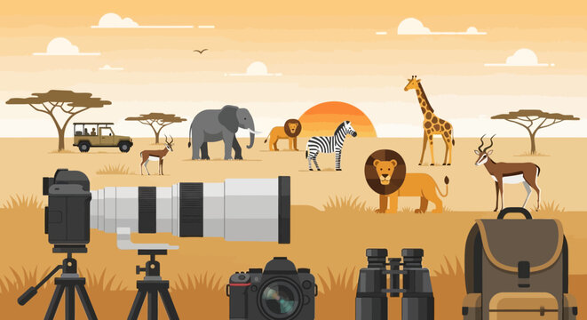 Camera and photography equipment safari.