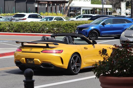 Sunbeam Yellow Mercedes-AMG GT in Motion