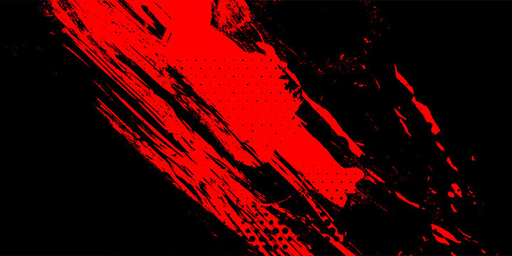 Dark grunge abstract geometric pattern background with fire flames and smoke effect. Vintage distressed wall texture, black and red rough paper border design illustration.