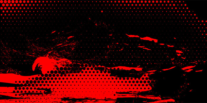 Dark grunge abstract geometric pattern background with fire flames and smoke effect. Vintage distressed wall texture, black and red rough paper border design illustration.