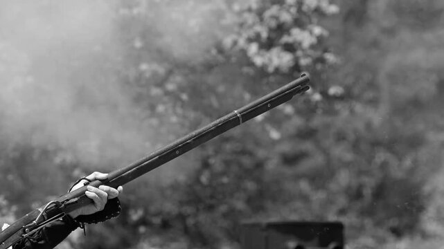 火縄銃の射撃