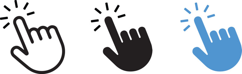 Fototapeta premium Click hand cursor icons