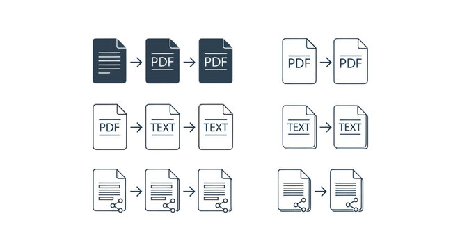 File Conversion Icons Set