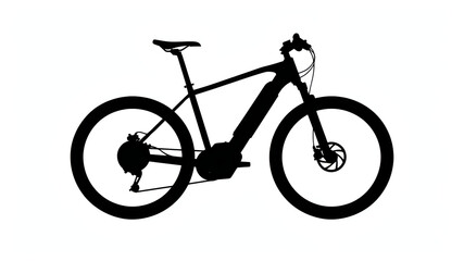 Naklejka premium Black bicycle, mountain bike, bike silhouette, cycling, sports equipment