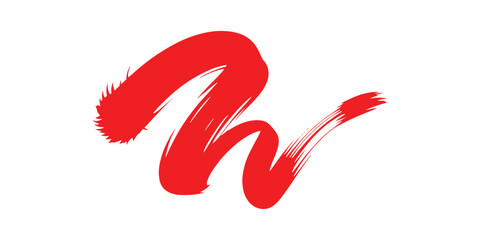 Naklejka premium Vibrant red abstract grunge brush stroke paint splash and artistic dynamic smear design vector illustration.