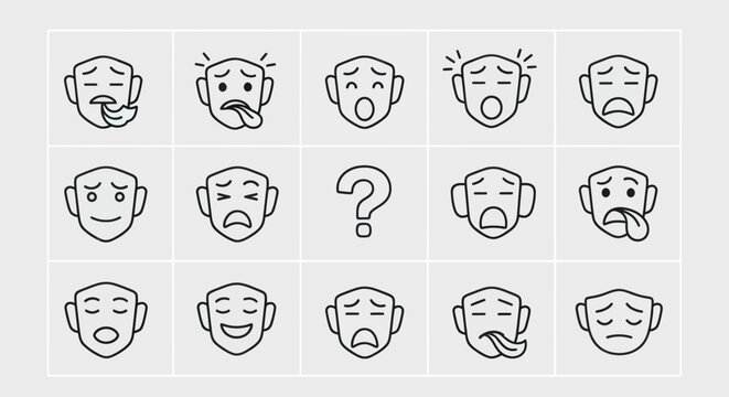 Emoticon set simple face expressions