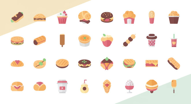 Assortment of various food and drink items