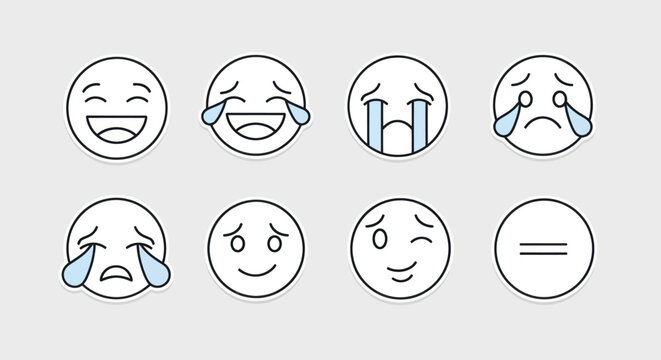 Emoji icons set emotions and expressions