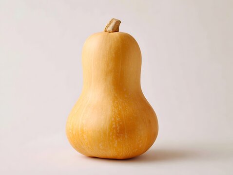Single Butternut Squash on Light Background