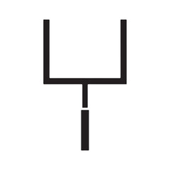 American football goal post icon black silhouette minimalist sports equipment symbol for game scoring and competition © Zulfa