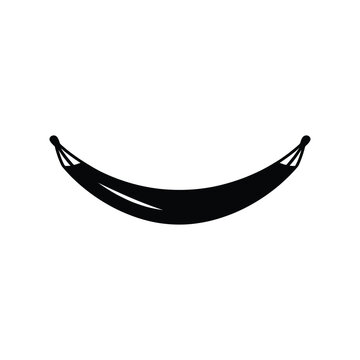 Hammock silhouette icon for relaxing vacation and outdoor leisure