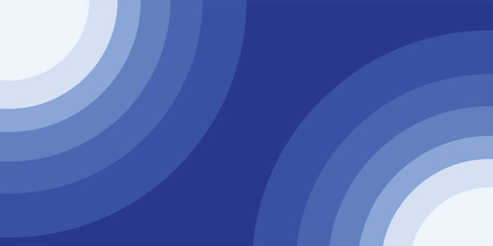 An abstract background featuring two sets of concentric circular arcs in shades of blue. The colors create a gradient effect from light to dark, forming a simple, modern pattern.