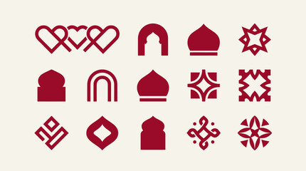 Islamic Geometric Icon Set © Gozel