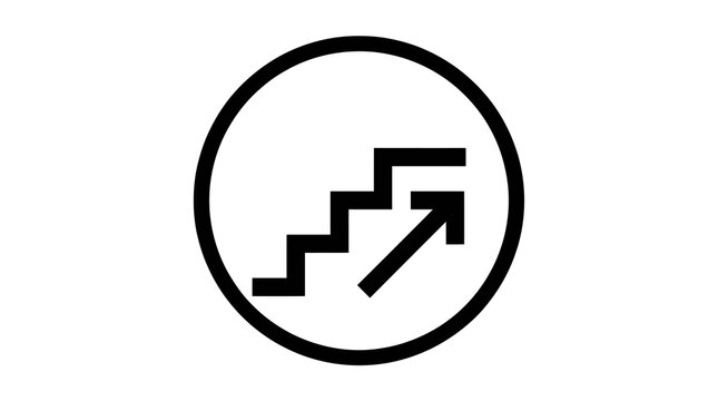 Minimal Stairs Up Icon Vector