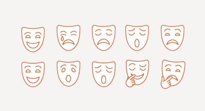 Emotional masks illustration