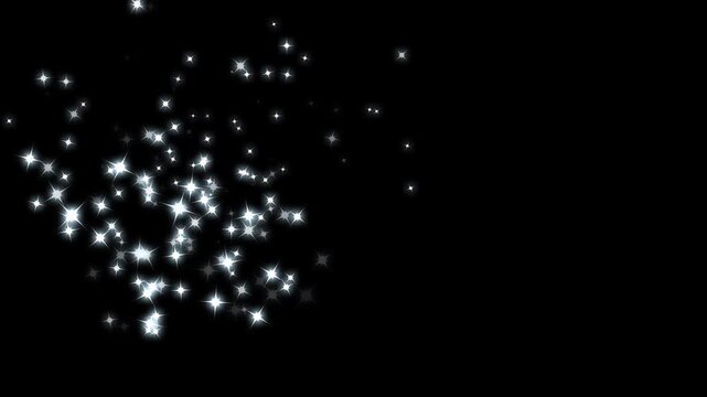 magic sparkles glitter white doodle stars trail burst animation, Luxury white glitter sparkles star trail, glitter sparkle shine stars dust burst, white twinkling particles motion on black screen.4k