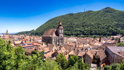 Fototapeta premium Panoramic view of Brasov city, Romania