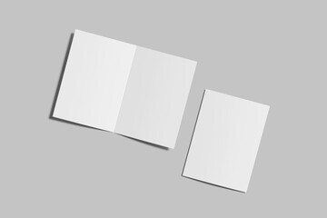 Fototapeta premium Blank A4 bifold brochure mockup