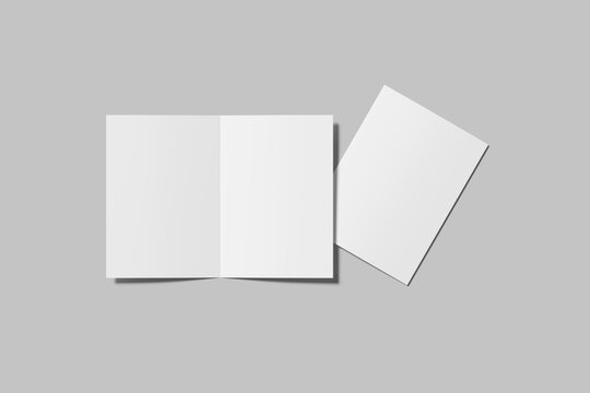 Blank A4 bifold brochure mockup