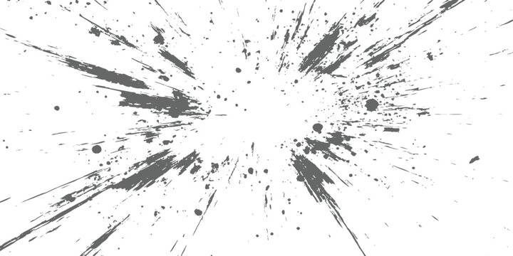 Abstract grunge radial burst background with distressed ink splatters and dynamic explosion effect vector illustration.