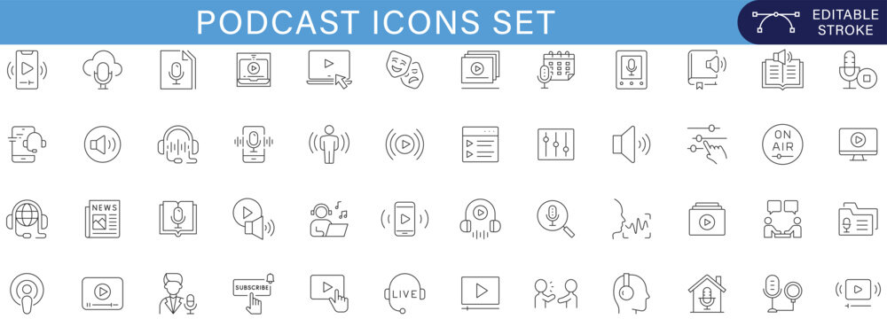 Podcast microphone broadcasting audio streaming communication media interview radio voice sound recording studio headset speaker live news storytelling conversation digital technology social network