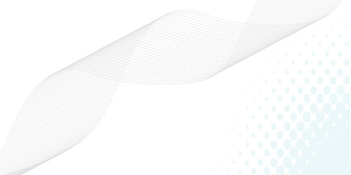 Abstract Gray Wave Background For Business And Technology Presentations With Halftone Dots