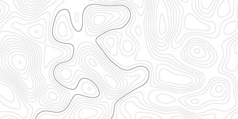 Topographic map contour lines background with abstract geographical terrain elevation pattern and wavy geographic elements vector illustration. © Design House