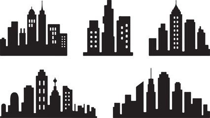 Fototapeta premium Modern skyline silhouette city vector illustration