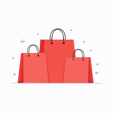Three Red Shopping Bags