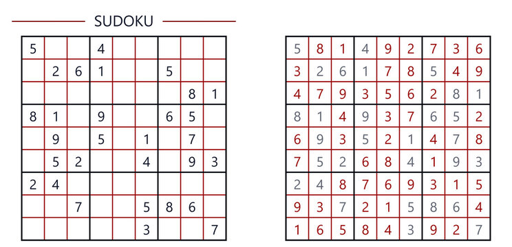 Sudoku puzzle grid with solutions and numbered cells