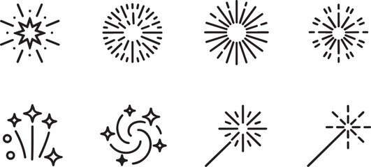 Obraz premium Set of magical sparkle and starburst icons