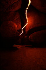 Light painting in Błedne skały rockies, winter time © Ruchacz