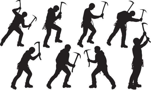 Primitive humans using stone tools and pitchforks