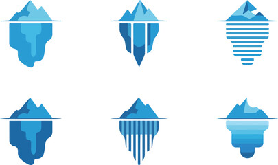Icebergs with submerged sections illustration © Soriyea