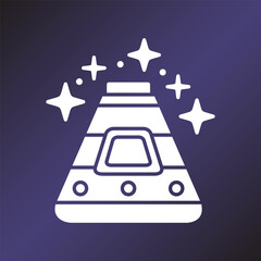Space Capsule Lander in Outer Space Solid Icon © sahil
