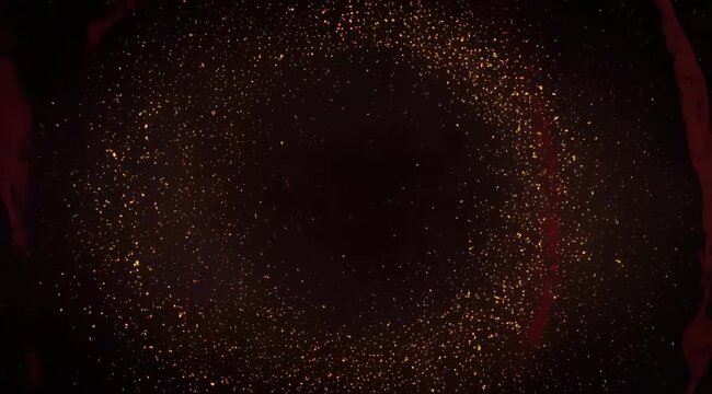 Abstract Fiery Vortex with Red Rays and Particles.