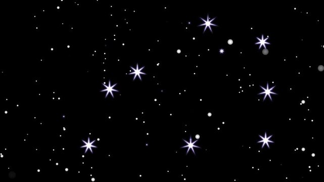 twinkling starry night sky, Retro cartoon blinking twinkling small white vector stars, sparkling night sky background looping  .4k animation video.