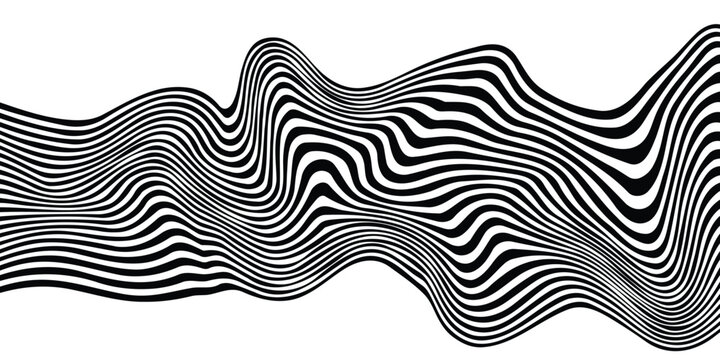 optical art abstract background wave design black and white