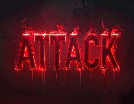 Fiery letters spell out a burning word