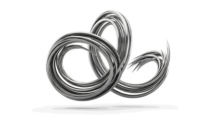 Naklejka premium Abstract metallic helix sculpture on white background