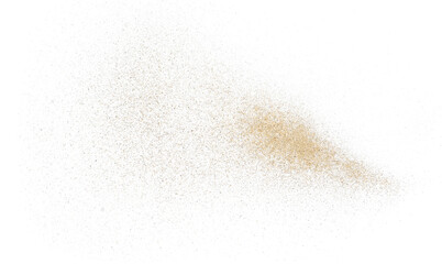 Pile desert sand scattered and flying, isolated on white background and texture, design element © dule964