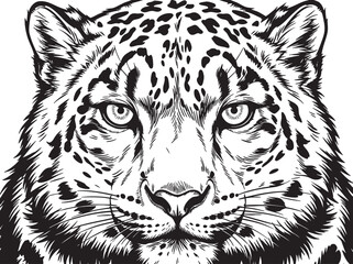 Black and white leopard face, wildlife illustration, animal portrait, vector graphic © হরি চাঁদের চাঁদ