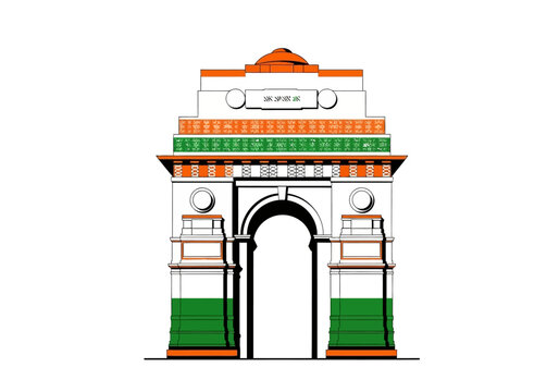 Illustration of Gateway Arch Landmark Architecture in India