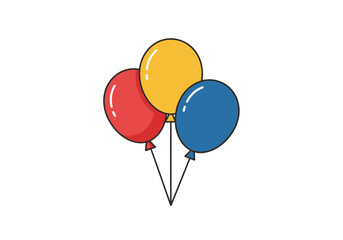 A colorful illustration of three balloons floating in the air © Lina
