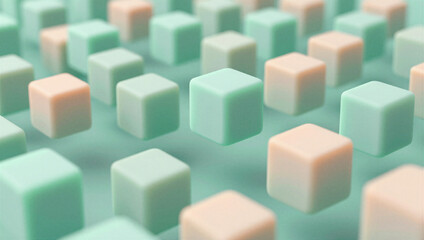 Fototapeta premium Floating Pastel Cubes in a Soft Gradient
